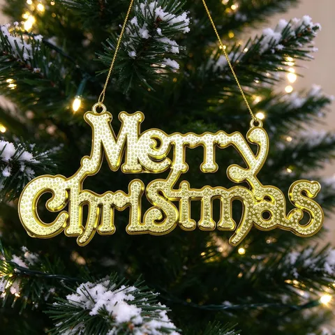 Decorazione Appesa Con Lettere Merry Christmas In Plastica Galvanizzata Segno Testo 3D Grande Per Ornamenti Albero Di Natale Forniture Per Feste Decorazione Festiva