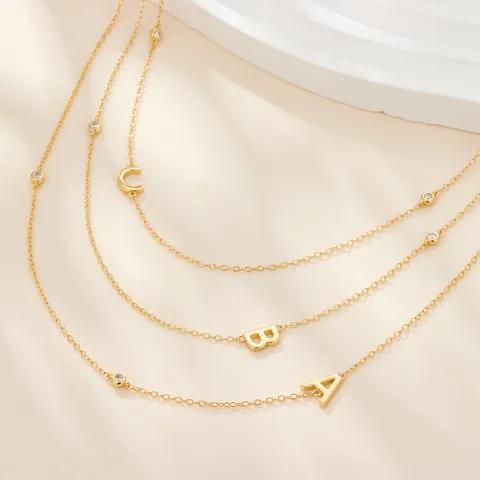 Minimalista Argento Sterling 925 Collana Con 26 Lettere Zirconia Girocollo Gioiello Regalo Per Donna