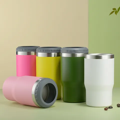Stainless Steel Insulated Tumbler Vacuum Can Cooler Double Wall Car Mug Portable Travel Drinkware With Leak Proof Lid