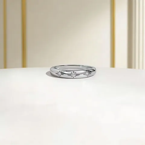 Niche Ontwerp Koperen Ring Met Prachtige Octagram Zirconia Inleg Goud En Zilver Optioneel Mode Sieraden Ring Voor Vrouwen