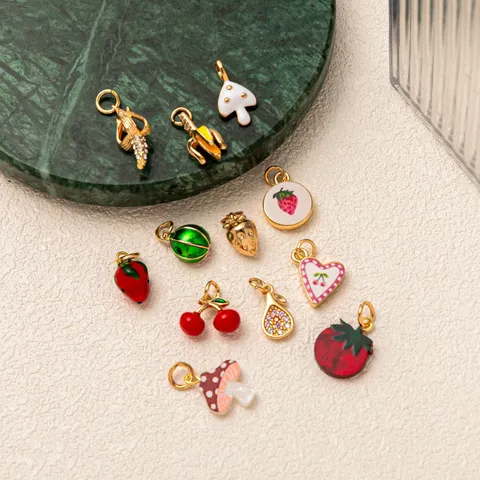 Dames Mode Koper 14K Verguld Fruit Hanger Ketting DIY Sieraden Kralenketting Trendy Accessoires Cadeau