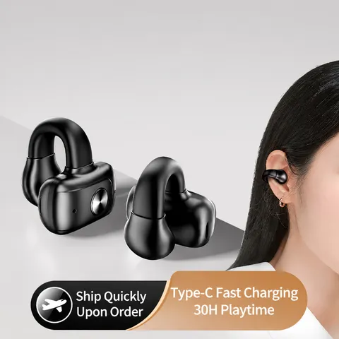V80 Auriculares Bluetooth Clip-On Open-Ear Inalámbricos Deportivos Running Impermeables Reducción de Ruido Mini