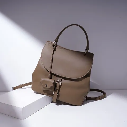 Genuine Leather Women Backpack Large Capacity British Style Cowhide School Bag Versatile Convertible Shoulder Bag