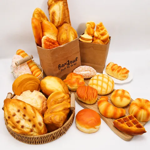 Soft PU Slow Rebound Simulation Bread Squishy Decompression Toy Baguette Conch Bread Relief Stress Sensory Toy Ornament
