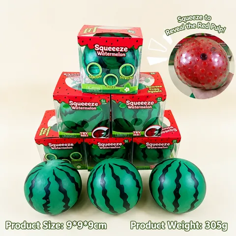 Large Watermelon Strawberry Squishy Toy Slow Rising Pop Beads Fidget Toy Stress Relief Toy With Box Gift For Kids Adults
