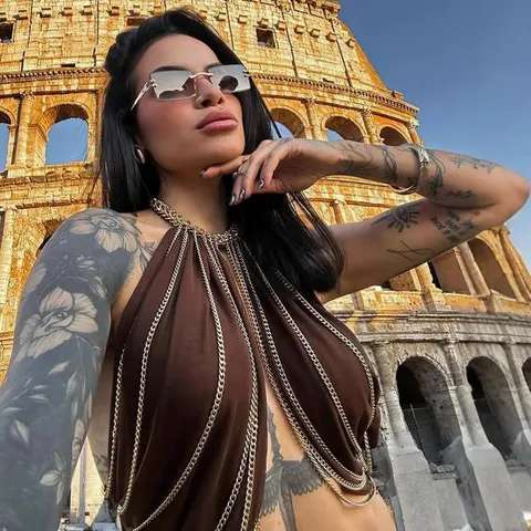 Women Halter Punk Alloy Multilayer Body Chain Vest Top Gold Silver Sequins Chest Chain Streetwear Nightclub Party Jewelry Tank Top