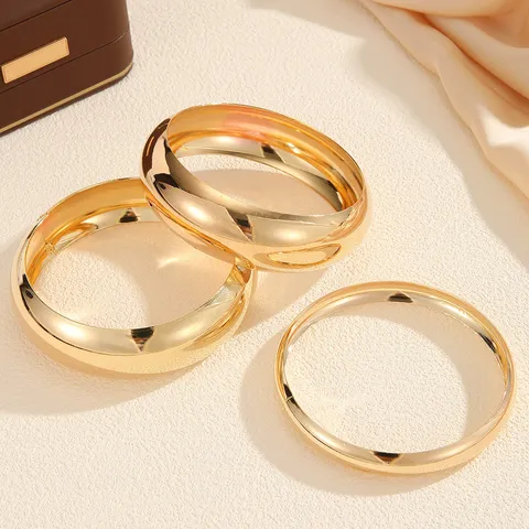 Exaggerated Gold Silver Plated Iron Bangle Bracelet Set For Women Minimalist Personalized Metal Open Cuff Fashion Jewelry Gift