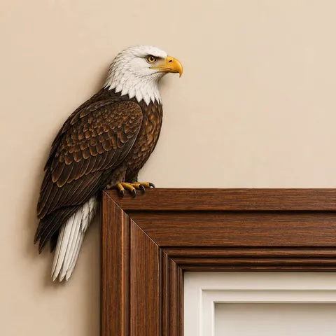 3D Bird Resin Figurines Door Frame Corner Wall Decor Eagle Hummingbird Cardinal Robin Owl Woodpecker Statues Ornament Home
