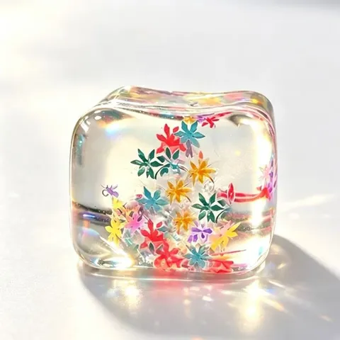 Jouet à Presser Glaçon Flocons de Neige Colorés Maltose Cube Anti-stress Transparent Jouet Sensoriel Pour Adultes Ados Bureau