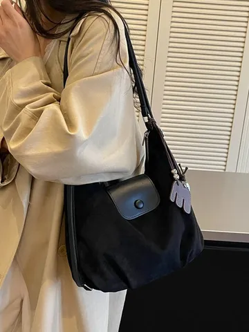 Women Vintage Suede PU Large Capacity Tote Bag Multifunctional Patchwork Backpack Shoulder Bag For Daily Commuting Office Work