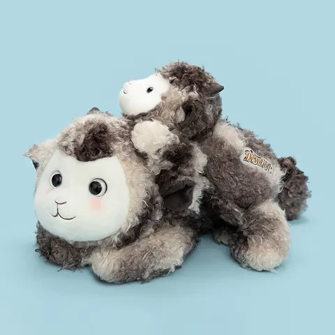 Schattige Liggende Knuffel Lam Kat Hond Otter Zachte Pluche Pop Lang Kussen Voor Kinderen Thuis Decor Cadeau