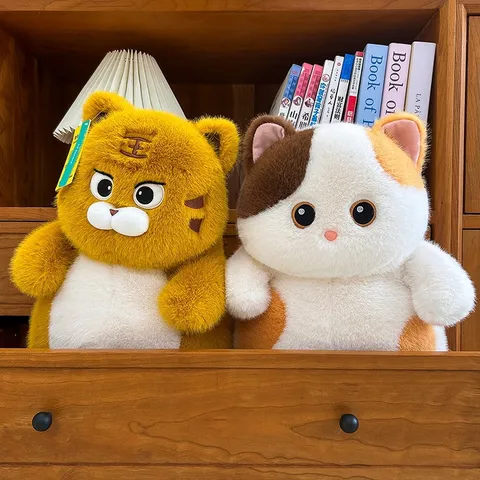 Cute Animal Plush Toy Dondon Series Cat Deer Owl Cow Tiger Otter Stuffed Doll Soft Polyester PP Cotton Throw Pillow Birthday Gift For Kids Women