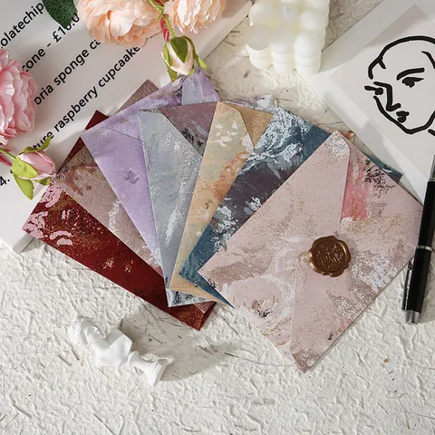 Vintage Pfingstrose Spezialpapier Umschläge Bronzieren Geprägte Florale Umschläge Für Liebesbriefe Einladungen Grußkarten Verpackung
