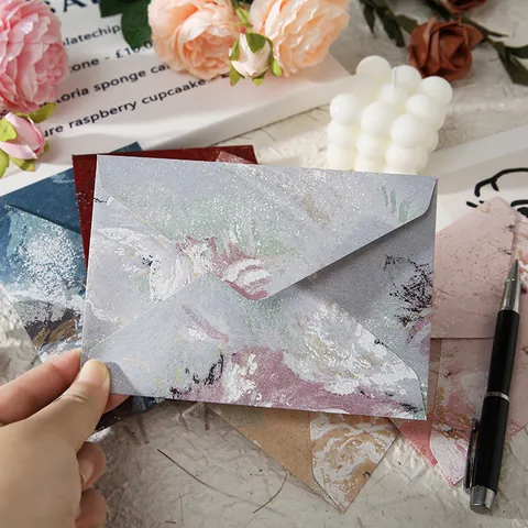 Vintage Pfingstrose Spezialpapier Umschläge Bronzieren Geprägte Florale Umschläge Für Liebesbriefe Einladungen Grußkarten Verpackung