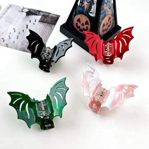 Halloween Bat Hair Claw Resin Shark Clip Gothic Cute Hair Accessories For Women Girls Hair Styling Tool