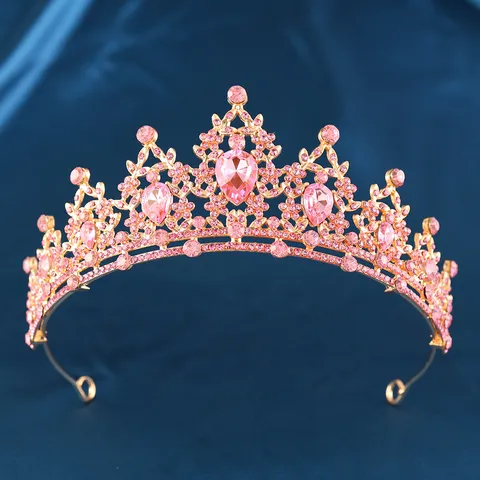 Vintage Baroque Alloy Rhinestone Bridal Crown Luxury Wedding Tiara For Women Girls Birthday Party Princess Hair Accessories