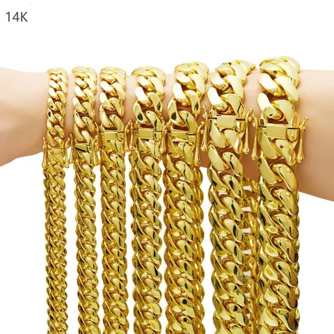 Men's Cuban Chain Necklace Stainless Steel Hip Hop Thick Heavy Cuban Link Chain Fashion Jewelry Gift