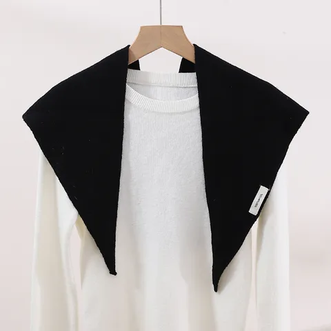 Pure Wool Triangle Scarf For Women Winter Warm Knitted Shawl Minimalist Versatile Shoulder Wrap Neck Scarf Layering Scarf
