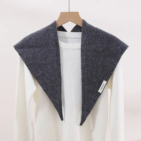 Pure Wool Triangle Scarf For Women Winter Warm Knitted Shawl Minimalist Versatile Shoulder Wrap Neck Scarf Layering Scarf