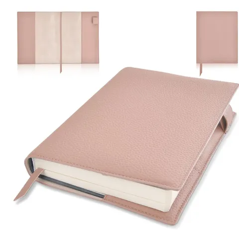 Standardgröße A5 Notizbuchumschlag PU-Leder Buchhülle Mit Stifthalter Lesezeichen Lychee-Textur Genähter Buchschutz