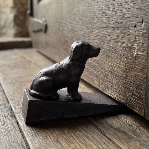 Tope de Puerta de Perro de Hierro Fundido Vintage Cuña de Puerta de Animal Decorativa Tope de Seguridad Hogar Oficina Hotel Entrada