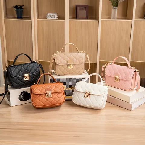 Women Fashion Quilted Handbag PU Leather Top Handle Crossbody Bag Stylish Printed Casual Shoulder Bag For Daily Use