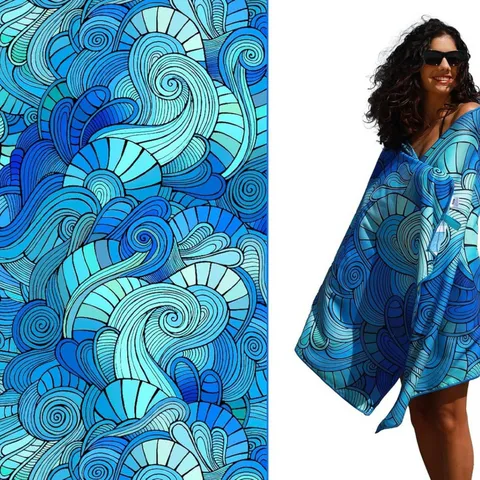 Microfiber Beach Towel Digital Printed Absorbent Quick Drying Travel Bath Towel For Swimming Fitness Outdoor Beach Vacation