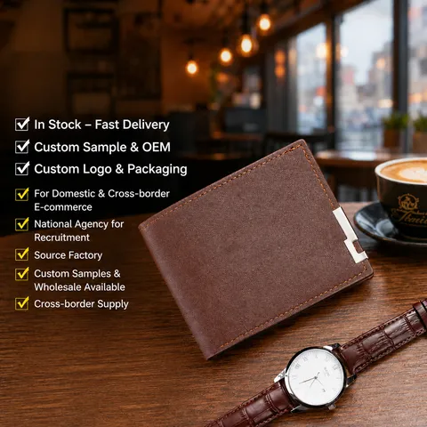 Men Short Wallet PVC Leather Business Casual Bifold Wallet Multi Card Slots Trendy Card Holder