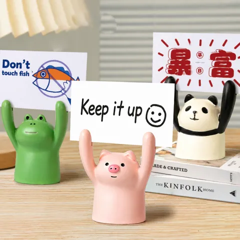 Resin Animal Memo Clip Cute Desktop Decoration Message Card Holder Business Card Photo Holder Office Home Decor