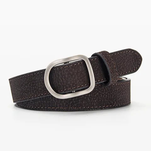 Women's Split Cowhide Leather Belt D-Ring Buckle Casual Jeans Belt Niche Design Minimalist Waist Belt Fashion Accessories