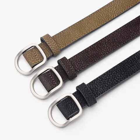 Women's Split Cowhide Leather Belt D-Ring Buckle Casual Jeans Belt Niche Design Minimalist Waist Belt Fashion Accessories