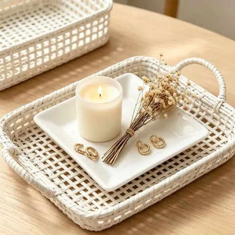 Nordic Style Ceramic Storage Plate Creative Square Dish Minimalist Decorative Tray For Jewelry Desktop Home Organization
