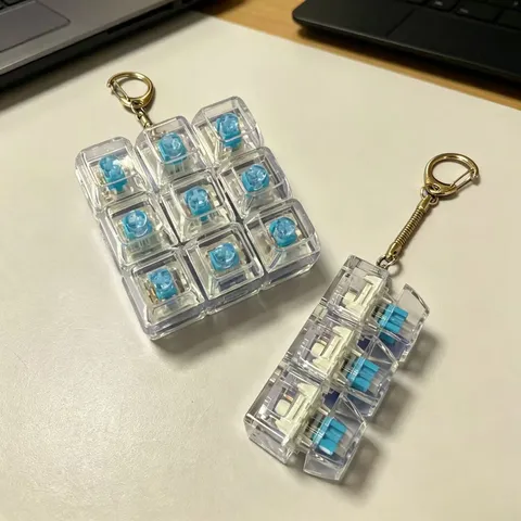 Juguete Antiestrés de Teclado Mecánico Transparente Llavero de Tapa de Tecla