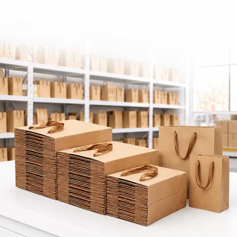Kraftpapier Zakken Cadeau Winkeltassen Retail Handelswaren Zakken Met Handvatten Voor Feest Bruiloft Boetiek Bakkerij