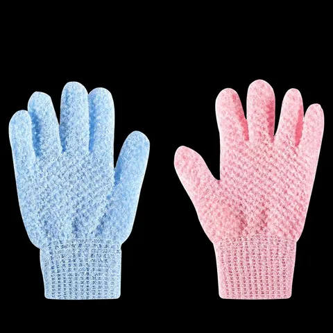 Thickened Double Sided Five Finger Exfoliating Bath Glove Body Scrub Mittens Mesh Bath Towel For Shower Spa Cleaning