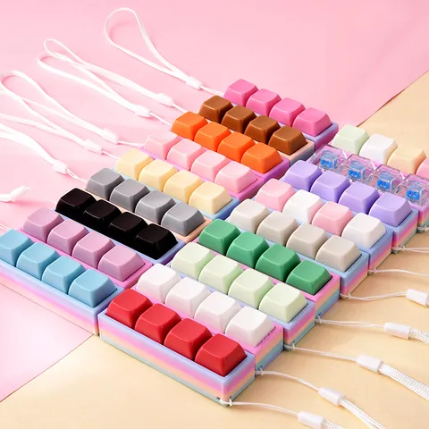 Creative Fidget Toy Mechanical Keyboard Switch Keychain Portable Stress Relief Sensory Toy