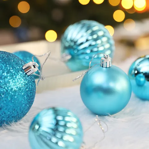 Weihnachtskugeln 24 Stück Set Galvanisiert Bruchfest Kunststoff Christbaumkugeln Weihnachtsbaum Hängende Deko