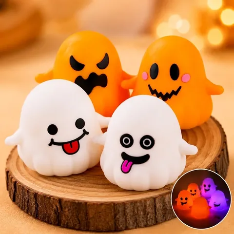 Halloween Ghost Squishy Toy Cartoon Stress Relief Slow Rising Ghost Pumpkin Maltose Squishy For Party Favors Kids Gift