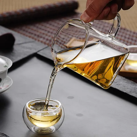 Transparent Glass Fairness Cup Thickened Heat Resistant High Borosilicate Tea Pitcher For Home Kung Fu Tea Set