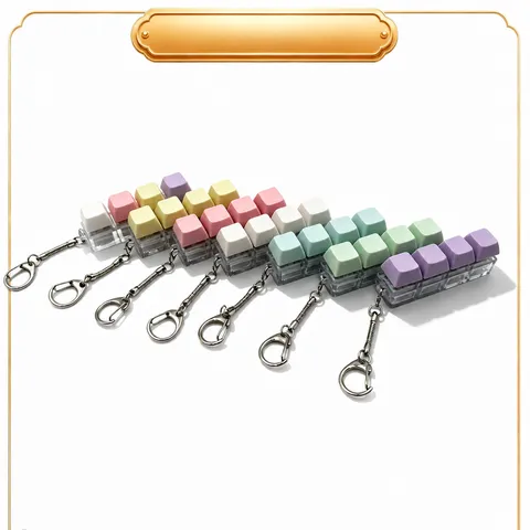 Porte-Clés Testeur d'Interrupteur Clavier Mécanique Macaron Jouet Anti-Stress Portable Mignon Pendentif de Sac Pour Adultes Enfants
