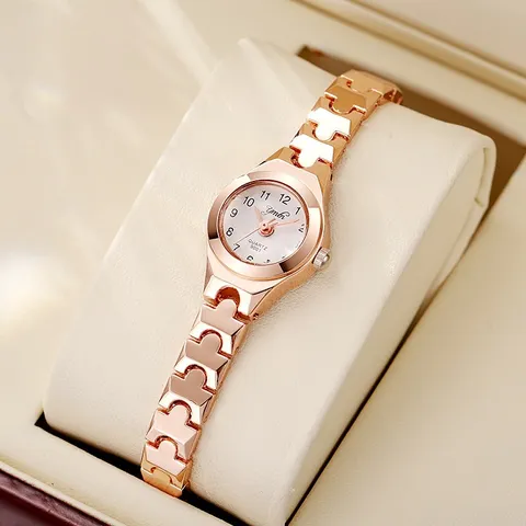 Fashion Alloy Quartz Watch Women Small Dial Minimalist Metal Chain Strap Wristwatch Casual Elegant Ladies Watch