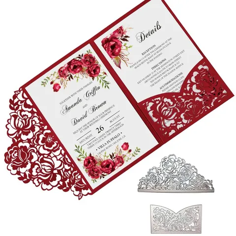 Carbon Steel Lace Envelope Invitation Cutting Die Metal Embossing Stencil For DIY Scrapbooking Card Making Craft