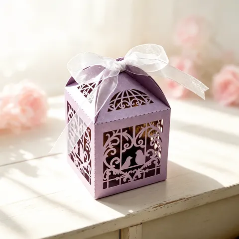 Laser Cut Hollow Flower Bird Wedding Candy Boxes European Style Paper Gift Packaging Party Favors Candy Treat Boxes