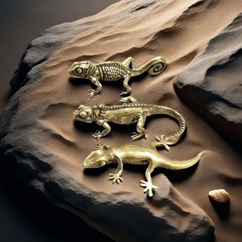 Retro Brass Gecko Lizard Ornament Vintage Metal Animal Figurine Desktop Home Decor Collectible Craft Sculpture Gift