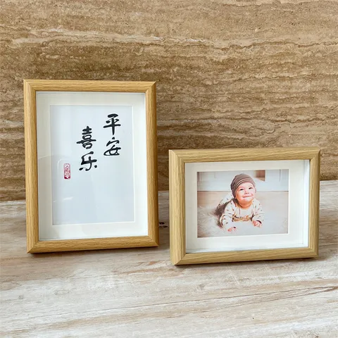 Nordic Minimalist Hollow Wooden Photo Frame Picture Frame With Clear Panel Desktop Stand And Wall Hanging Home Decor