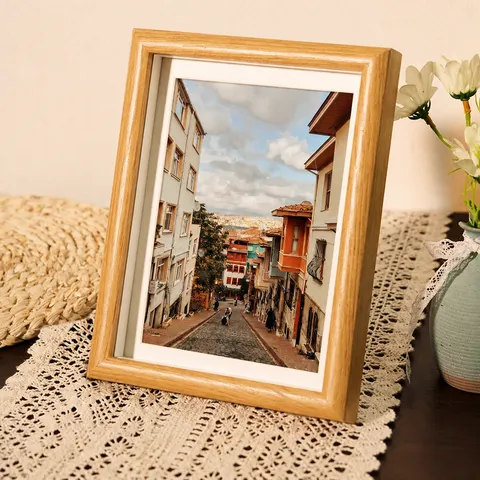 Cadre Photo 3D Creux en Bois Minimaliste Cadre Photo De Bureau Créatif Support Mural Décoration De La Maison