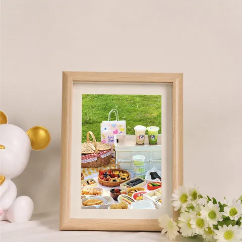 Cadre Photo 3D Creux en Bois Minimaliste Cadre Photo De Bureau Créatif Support Mural Décoration De La Maison