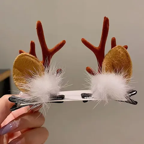 Navidad Astas de Ciervo Pinzas para el Cabello Niños Lindos Alces Horquillas Festivo Fiesta Tocado Accesorios