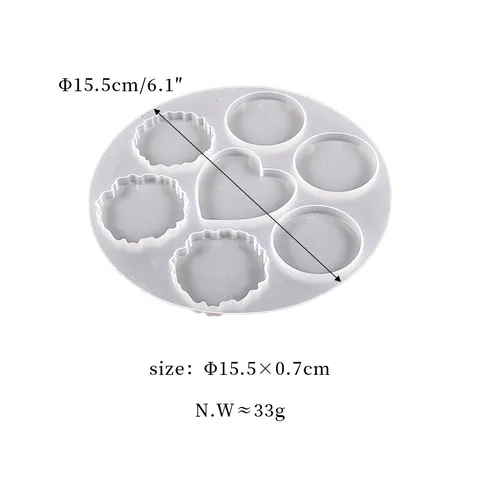 Moule en Silicone DIY Moule de Coulée en Résine Cœur Rond Irrégulier Avec Support de Téléphone Outils