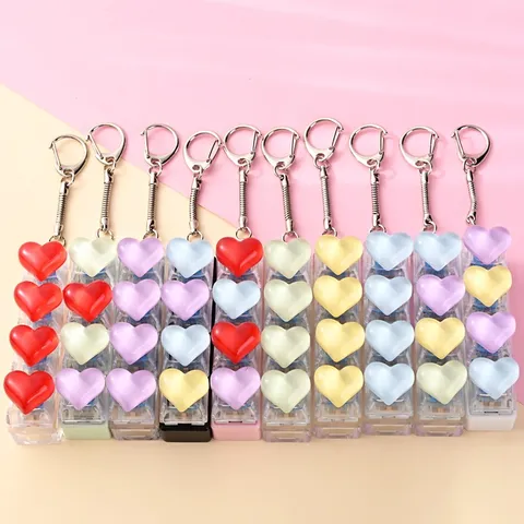 Creative Heart Mechanical Keyboard Switch Keychain Decompression Fidget Toy Portable Stress Relief Pendant Gift